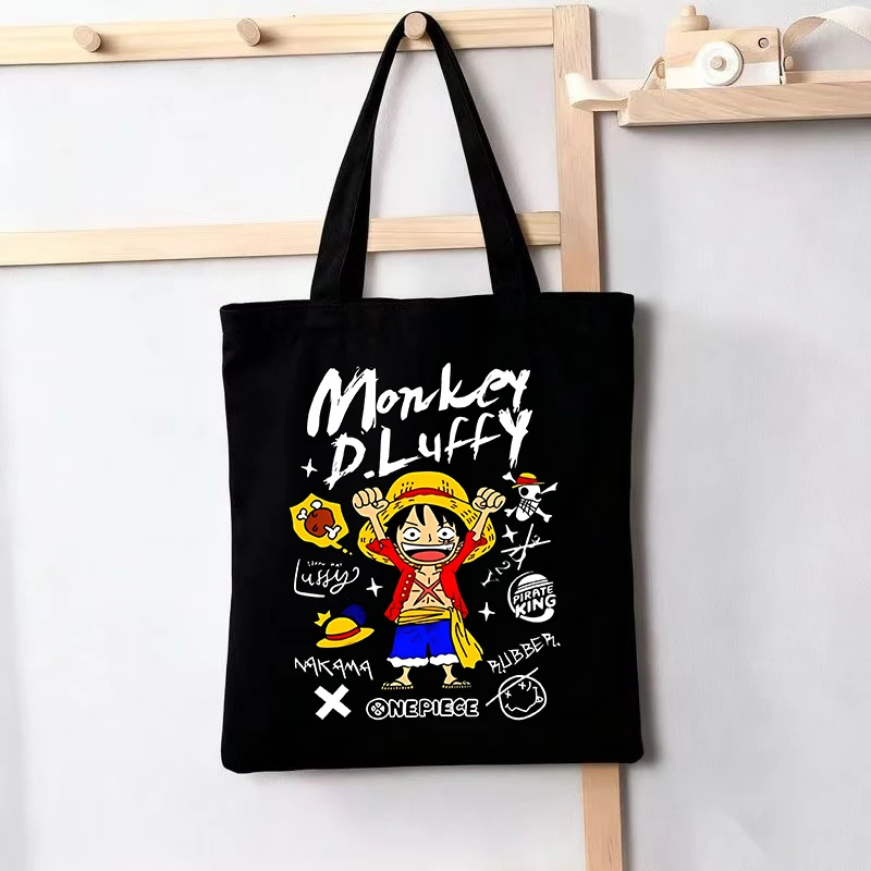 

ONE PIECE LUFFY Handbag Canvas Shopping Shoulder Bag Large Capacity Underarm Bag Fashion Man Woman Anime Storage Bags Gift