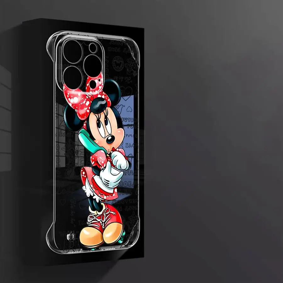 Disney mickey minnie myš telefon pouzdro pro iPhone 16 pro 13 pro maxi 14 15 11pro 12 pro maxi průhledná průhledný natvrdo zpět zakrýt