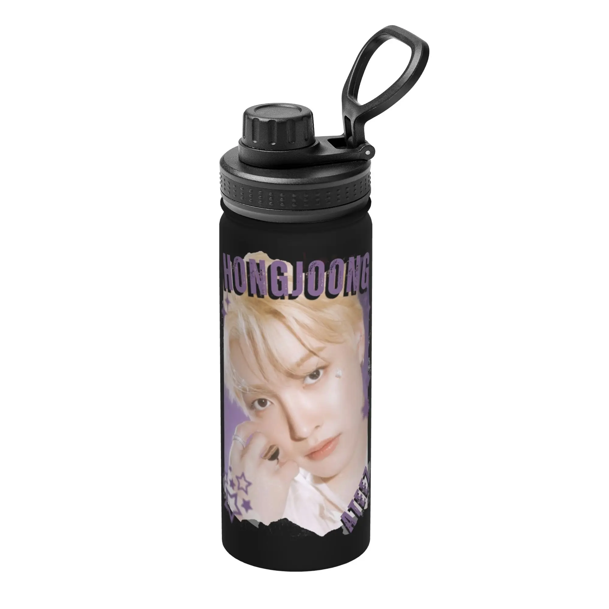 Kpop Boy Group A-Ateez Hongjoong 18OZ Sports Insulated Kettle  Thermal Cup Stainless Steel Travel Outdoor Mug Water Bottle