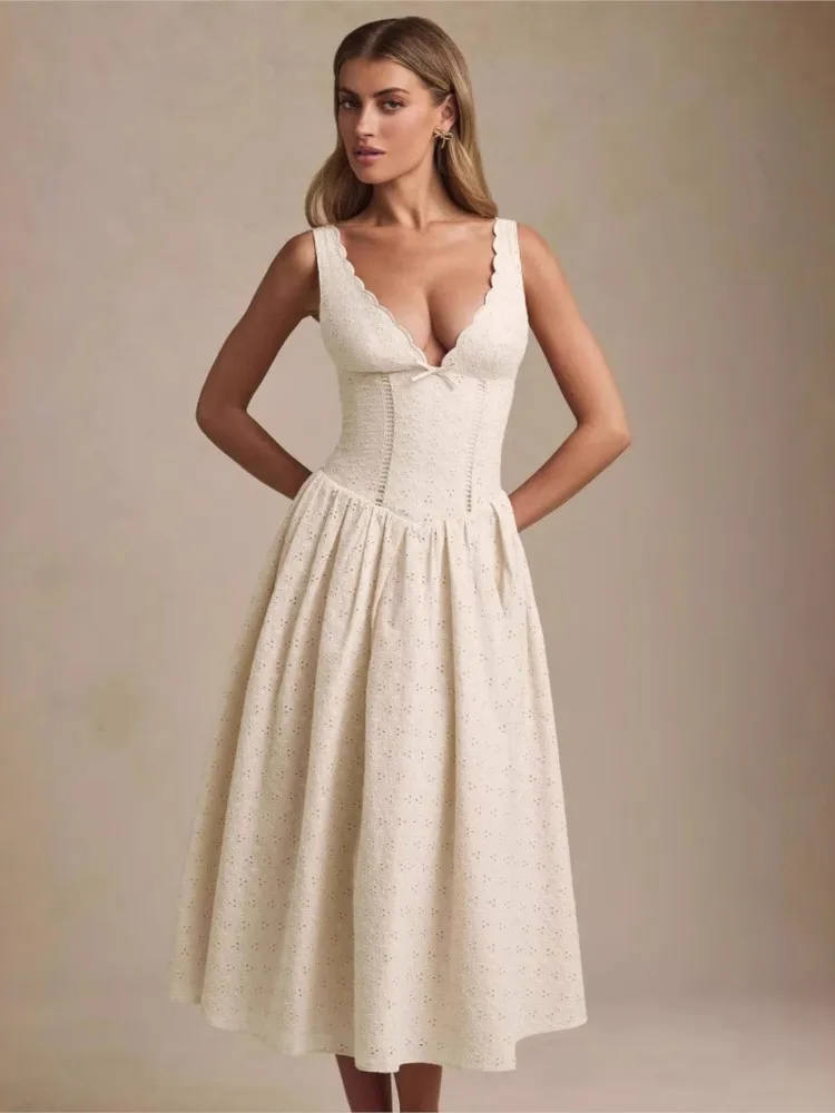 

Dresses 2025 Woman Solid Color Sexy Vestidos Slim Suspender Dress Elegant Retro Evening Dress Temperament Simple Style Backless