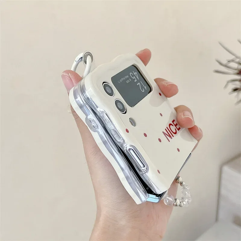 Rode Polka Dot Boog Telefoonhoes Voor Samsung Galaxy Z Flip 6 5 4 3 Beschermhoes Voor Zflip4 Zflip5 Zflip6 Hoesje