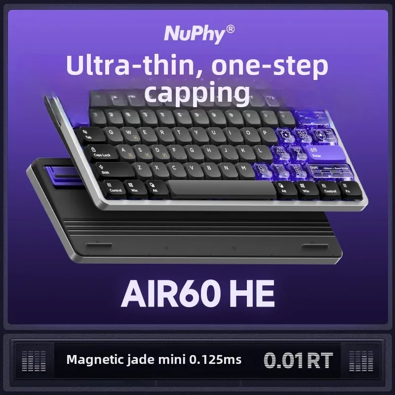 

NuPhy Air60HE Mechanical Keyboard FPS Gaming Dwarf Magnetic Jade Mini Shaft for Esports Single Mode Type-C 60% Layout 61 Keys
