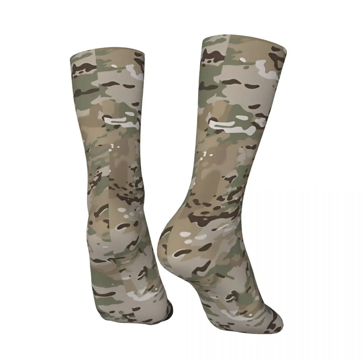 Vintage Multicam All Over Men's Socks Camouflage Unisex Street Style Seamless Printed Happy Crew Sock Gift