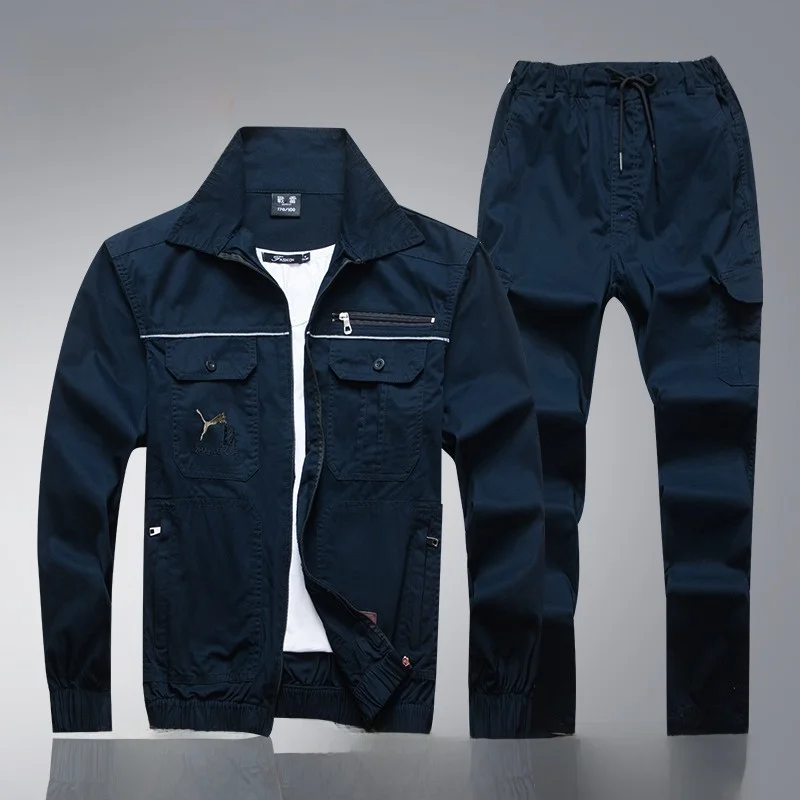 

Летний тонкий хлопковый рабочий костюм для мужчин: повседневный камуфляжный комплект с длинным рукавом, легкий, грязеотталкивающий, для работы на фабрике