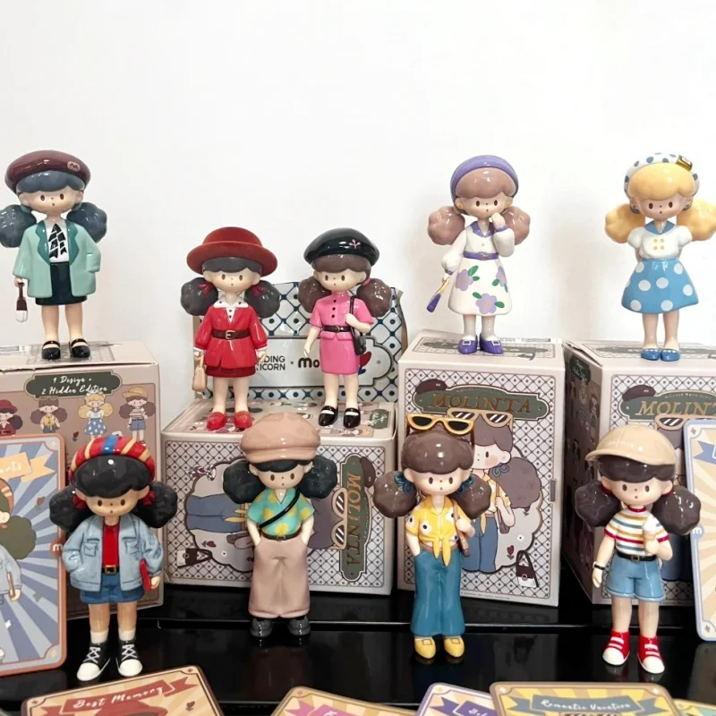 

Подлинные точечные товары Molinta Retro Girls Series слепая коробка игрушки милая фигурка Kawaii Mystery Box подарок на день рождения модель куклы игрушка