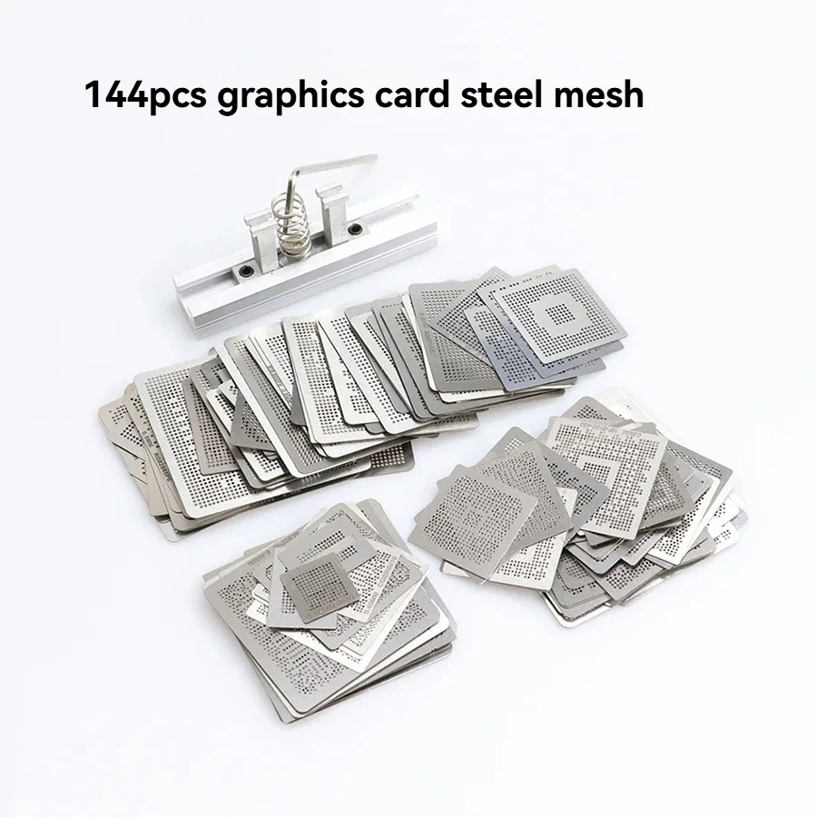 

144pcs/lot BGA Direct Heat Graphics Card BGA Stencils INTEL/ NVIDIA/ ATI Video Chips Bga Reballing Stencil Tample Kit