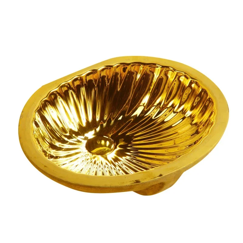 

Европейская раковина под сценой, овальная встроенная золотая раковина для ванной комнаты, умывальник, художественная керамическая раковина для ванной комнаты, раковина для мытья туалетного столика