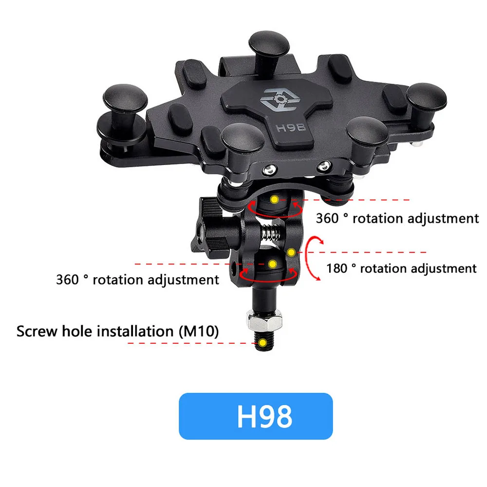 야외용 알루미늄 합금 오토바이 휴대폰 거치대 진동 방지 360도 회전 ° +180 °   회전식 자전거 오토바이 핸드폰 거치대