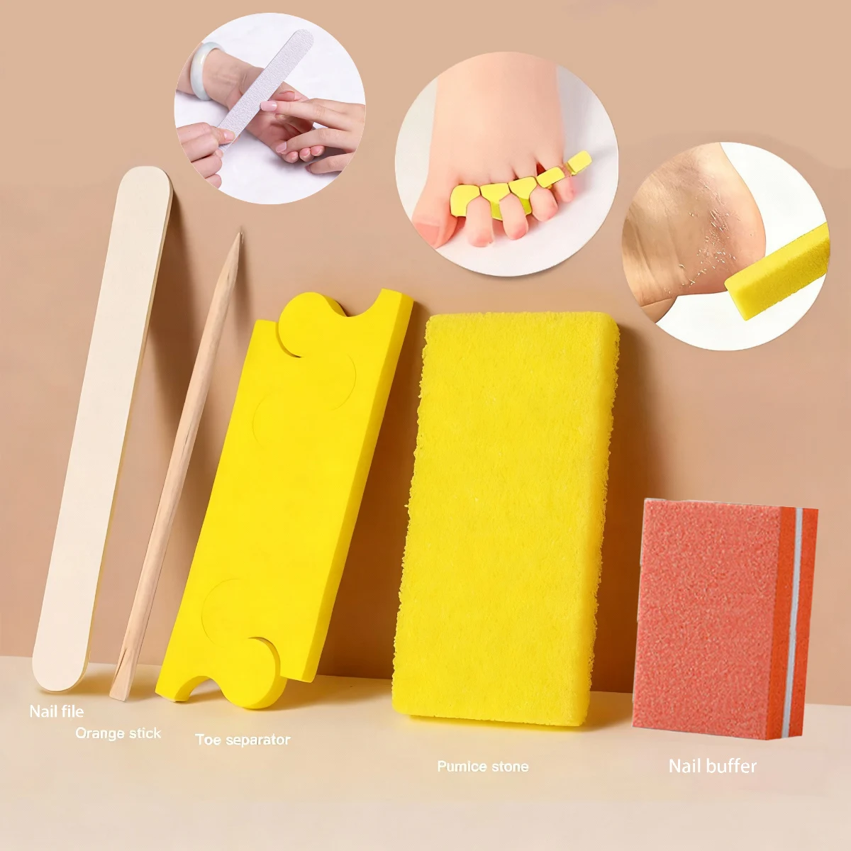 

5 In 1 Disposable Pedicure Kit Manicure 5 Pcs Nail Set Tool for Spa Salon