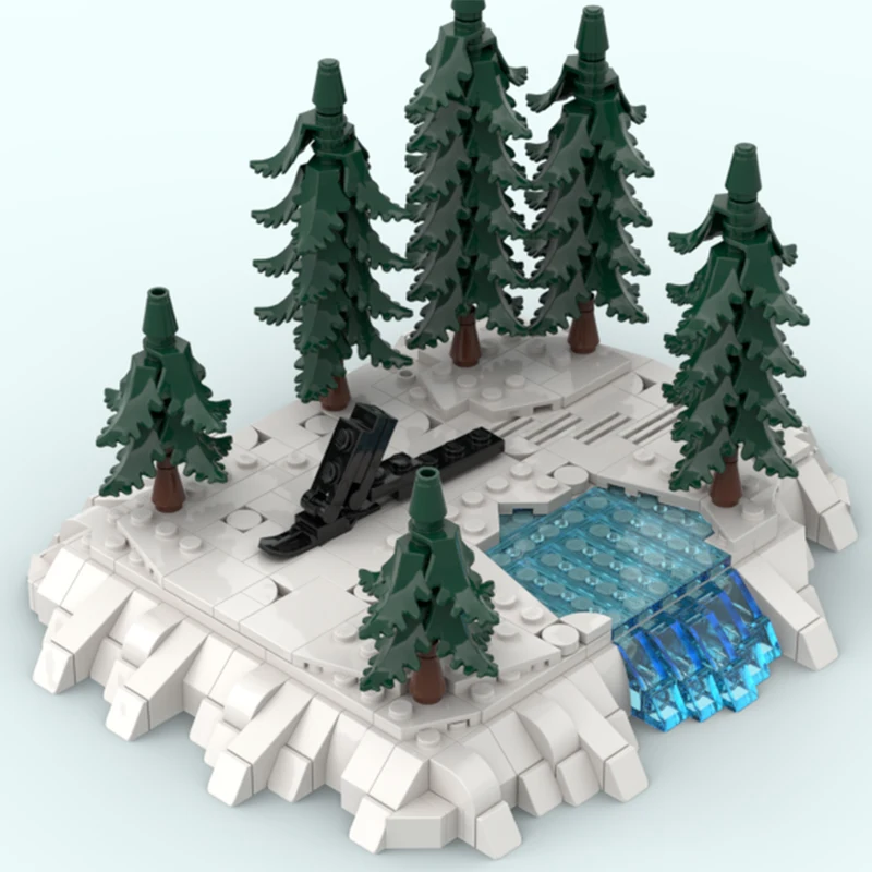 414pcs MOC Winter Snow Snow Motorbike Diorama City Arctic Model Building Blocks Christmas Gifts Toy Creative Display Collection