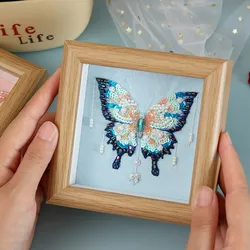 French 3D Embroidery DIY Material Kit Handmade Beaded Butterfly Picture Frame Holiday Gifts for Friends