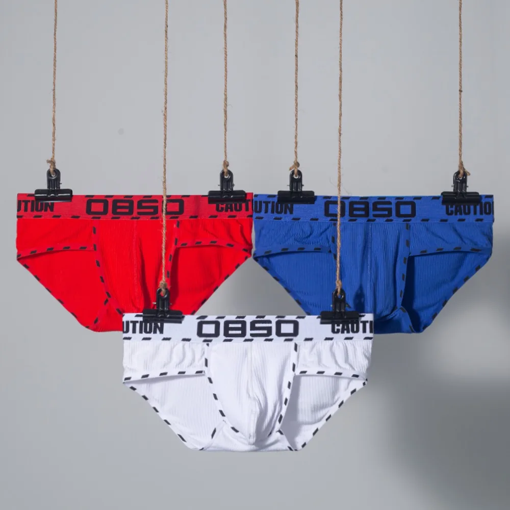 Calzoncillos sexis de tiro bajo 0850 para hombre, calzoncillos de algodón acanalado suave, bolsa cómoda, ropa interior transpirable para deportes, ropa interior Sexy para hombre