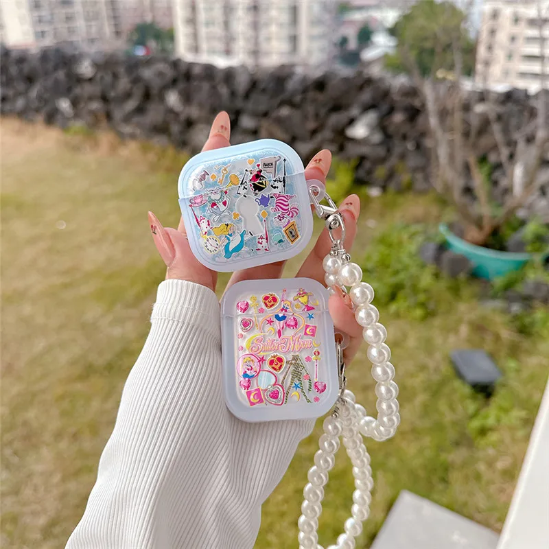 Disney Alice S-Sailor Moon Girl Earphone Case for AirPods 1 2 3 Pro Pro2 4 beautiful princess Wireless Bluetooth earphones Cover