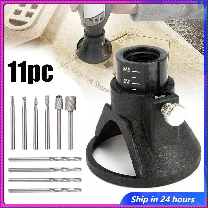 

11 шт., специальный локатор, рожок с фиксированной основой, набор фрез по дереву со сверлами для вращающихся инструментов Dremel, аксессуары для электроинструментов