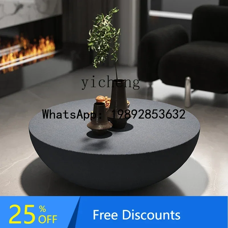 cement coffee table Internet celebrity small apartment furniture Nordic living room modern simple round table