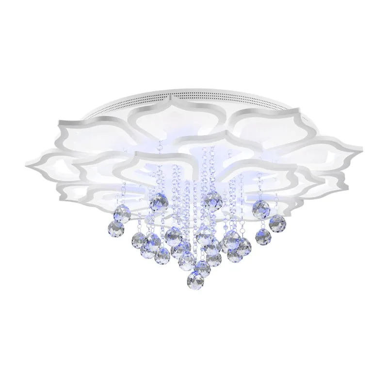 Lámpara colgante de cristal transparente para decoración del hogar, candelabro LED moderno de lujo, lámpara colgante redonda para sala de estar y dormitorio