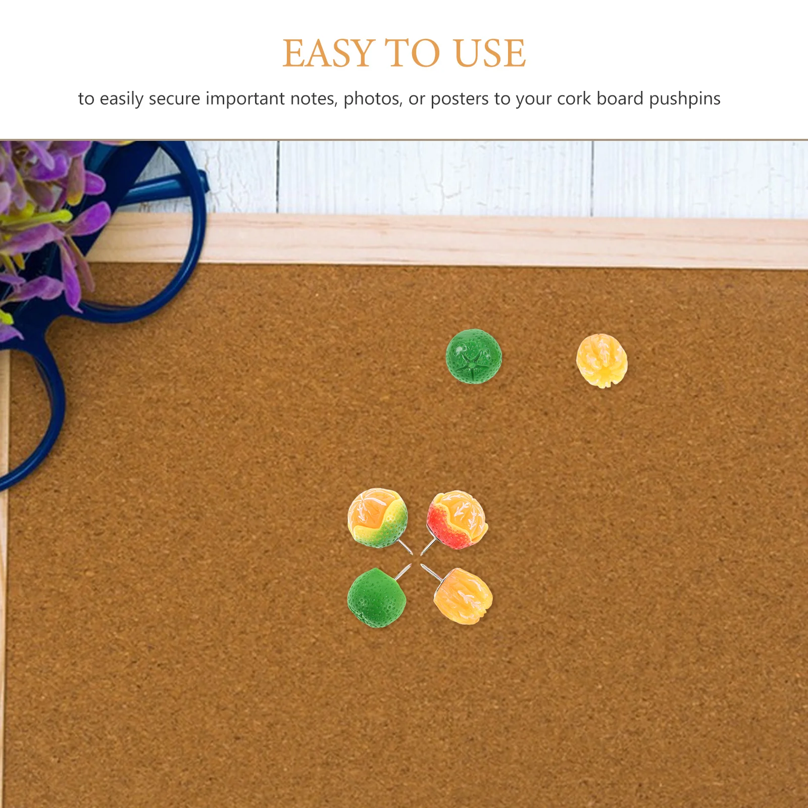 15 قطعة الفاكهة البرتقال دفع دبابيس الراتنج Thumbtacks الزخرفية الفلين مجلس مذكرة مجلس خريطة ملصق صور دبابيس الزخرفية الفاكهة Thumbtacks #3