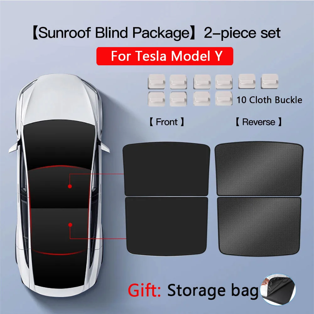 Zonneschermen Voor Tesla Model 3 Zonnedak Highland 2025 Model Y 2020-25 Ijs Doek Gesp Zon Pare Glas Voor achter Dakraam Accessoire