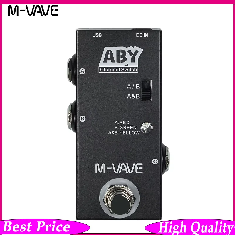 

M-VAVE ABY Pedal Line Selector AB Switch Mini Guitar Effect Pedal True Bypass Guitar Bass Pedal AB Box - ABY Channel Switch