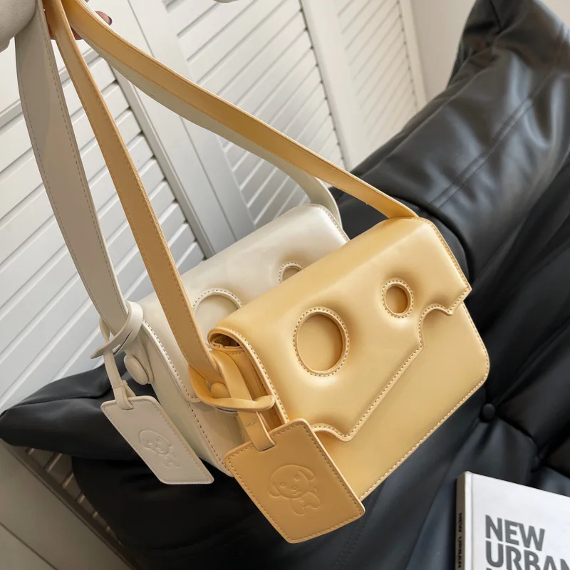 Summer Fashion Cartoon Small Square Bag Women\'s Bag Cartoon Cheese Messenger Bag Cortex Waterproof Fashionable Cute Side Bag