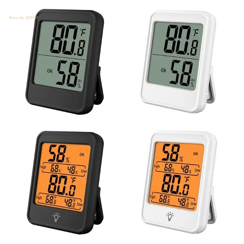 Thermometers Hygrometer Desktop Meter Gauge with LCD Display Weather Stations Dropship