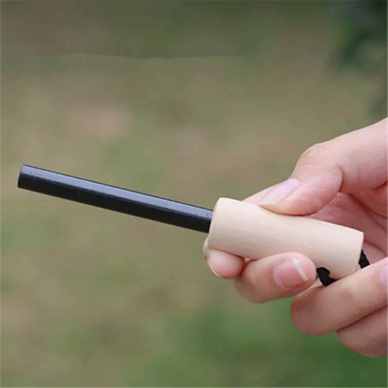 New Wilderness Survival Portable Flint Kit - Magnesium Fire Starter Stick with Wooden Handle for Camping Outdoor Equipment Tool view 6