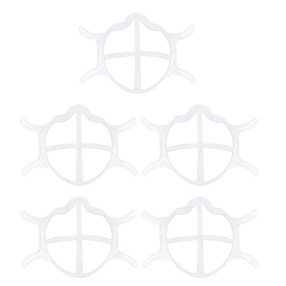 

5 шт. силиконовых каркасов-держателей для масок, 3D внутренняя рамка, многоразовые мягкие вставки для масок, дышащие, комфортные, несгибаемые