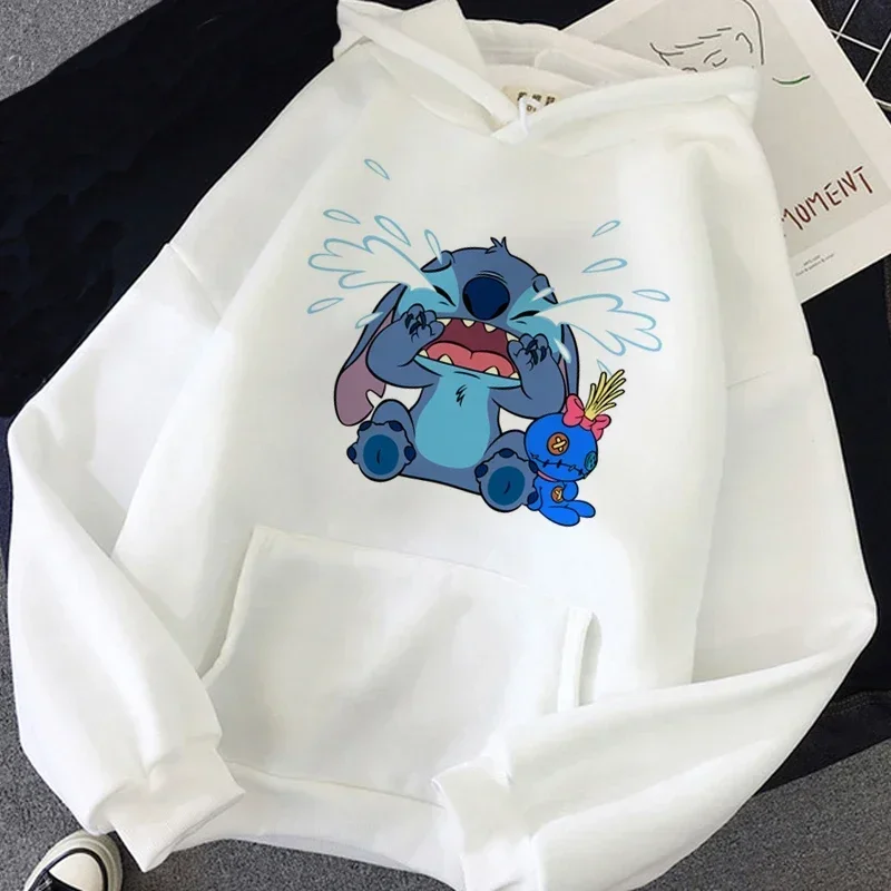 2024 New Cartoon Stitch Hoodies for Women Kawaii Graphic Hoodie Autumn Winter Funny Unisex Women\'s Sweatshirts Clothing Tops