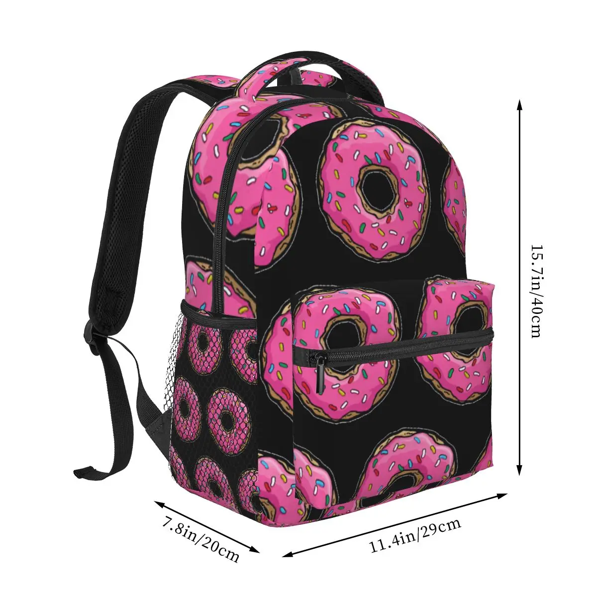 Donut 1 Backpacks Boys Girls Bookbag Students School Bags Cartoon Travel Rucksack Shoulder Bag Large Capacity