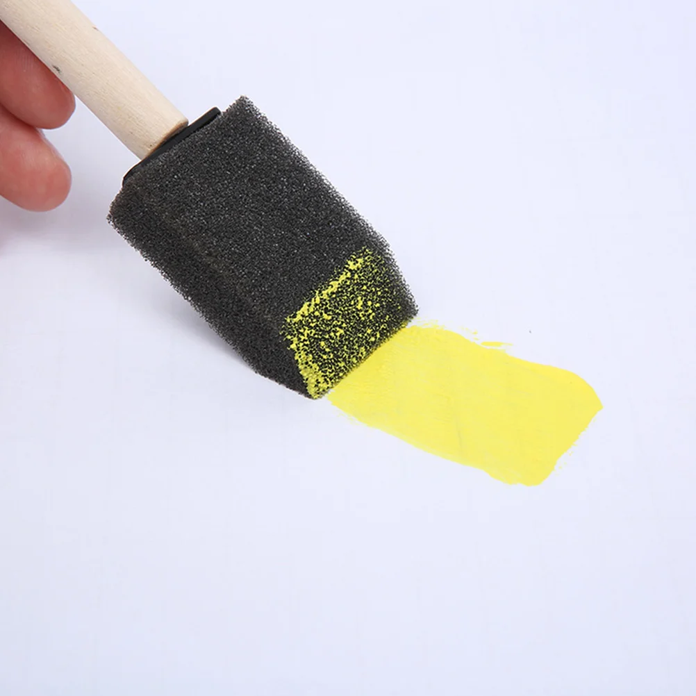 60 PCS Sponge Paint Brush Kids Painting Tools Crafts Graffiti Wooden Toddler Child