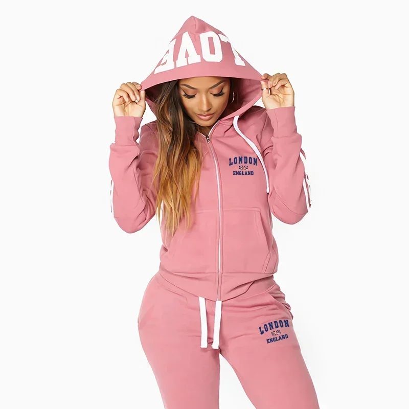Sports Casual Daily High Quality Women's Tracksuit Gym Two Piece Sets for Women Jogging Comfortable Zip Hoodie Outdoors Slim Fit