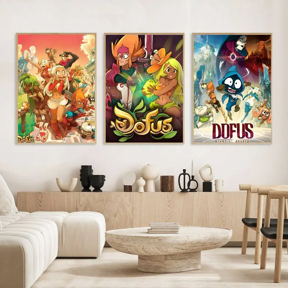 Popular Pretty Video Game D-dofus Poster High Quality Dorm Living Room Aesthetic Wall Decoration Painting Stickers Gift