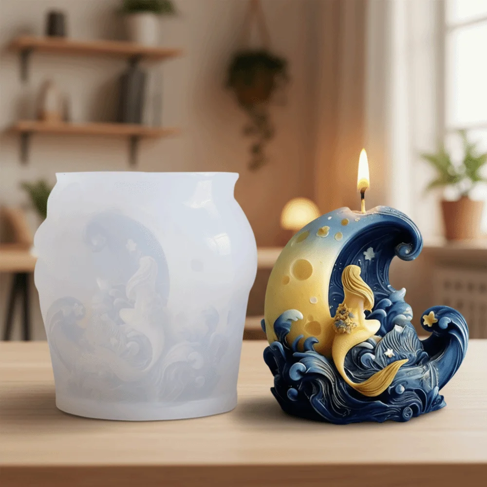 

Craft Handmade Silicone Candle Mold Reusable Flexible Aromatherapy Candle Mold 3D DIY Candle Mold Baking Tool