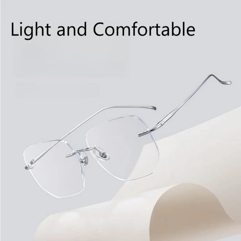 OLLYMURS موضة مزاجه التيتانيوم النقي بدون شفة نظارات النساء ريترو الاتجاه البصرية وصفة النظارات الإطار الرجال 8925-F