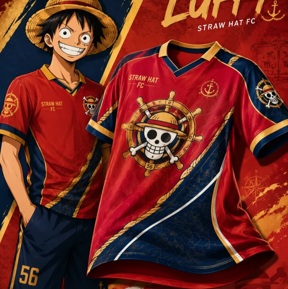 2026 New Special Edition ONE PIECE Luffy Short Sleeve Collar Business Polo Shirt Men's Women's T-shirt Oversized Sports Jersey