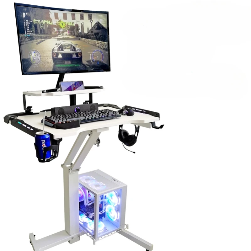 

Esports lifting table, lifting game table, learning desk with sea view room host bracket, pneumatic lifting and easy movement