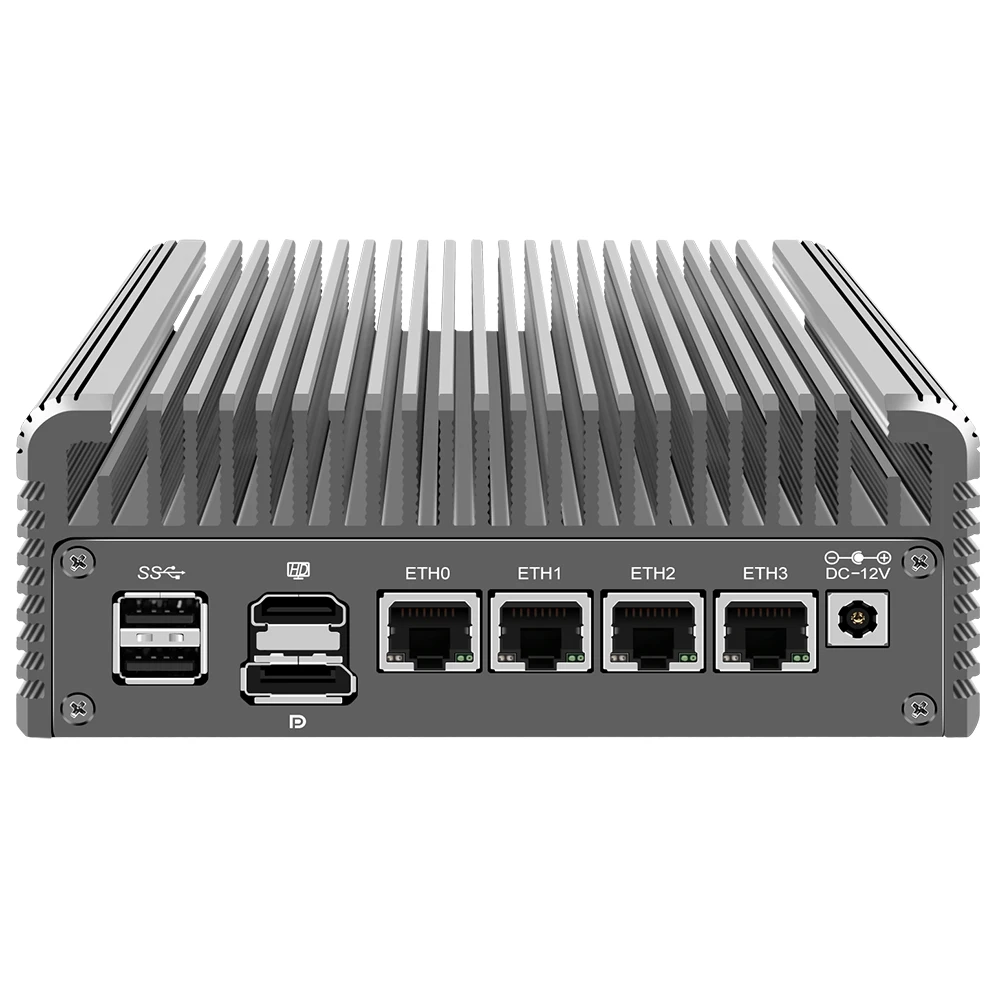 Solide Firewall Computer Zachte Router Intel i3 N305 N355 N150 N100 DDR5 4xi226-V 2.5G LAN Fanless Mini PC Proxmox ESXi Host Server