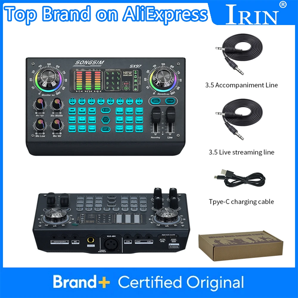 

Портативная звуковая карта-микшер для прямых трансляций и электронной коммерции, многофункциональный микшер с различными звуковыми эффектами