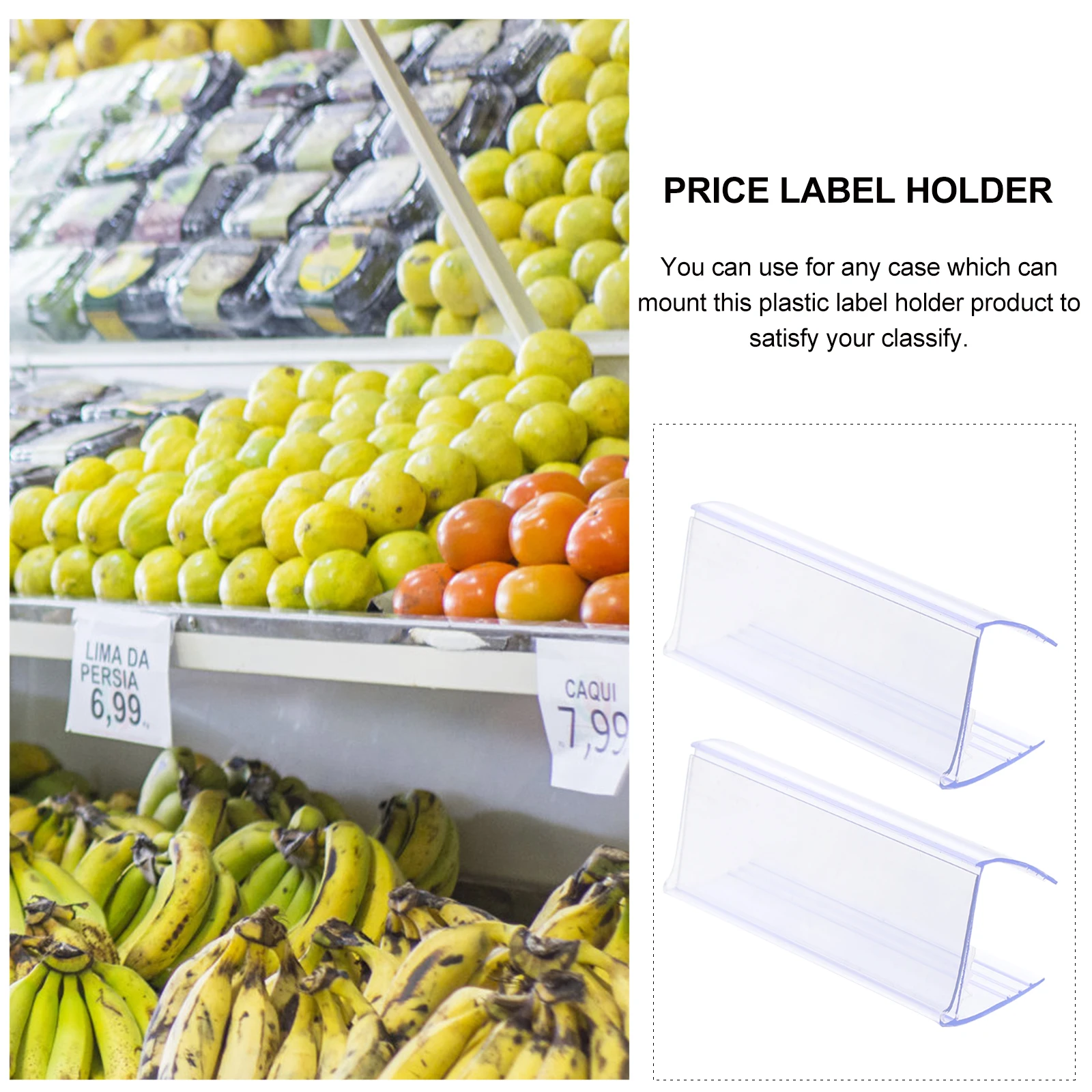 20 Buah Rak Label Plastik Tempat Tag untuk Rak Display Ritel Rak Label Plastik Organizer Kartu