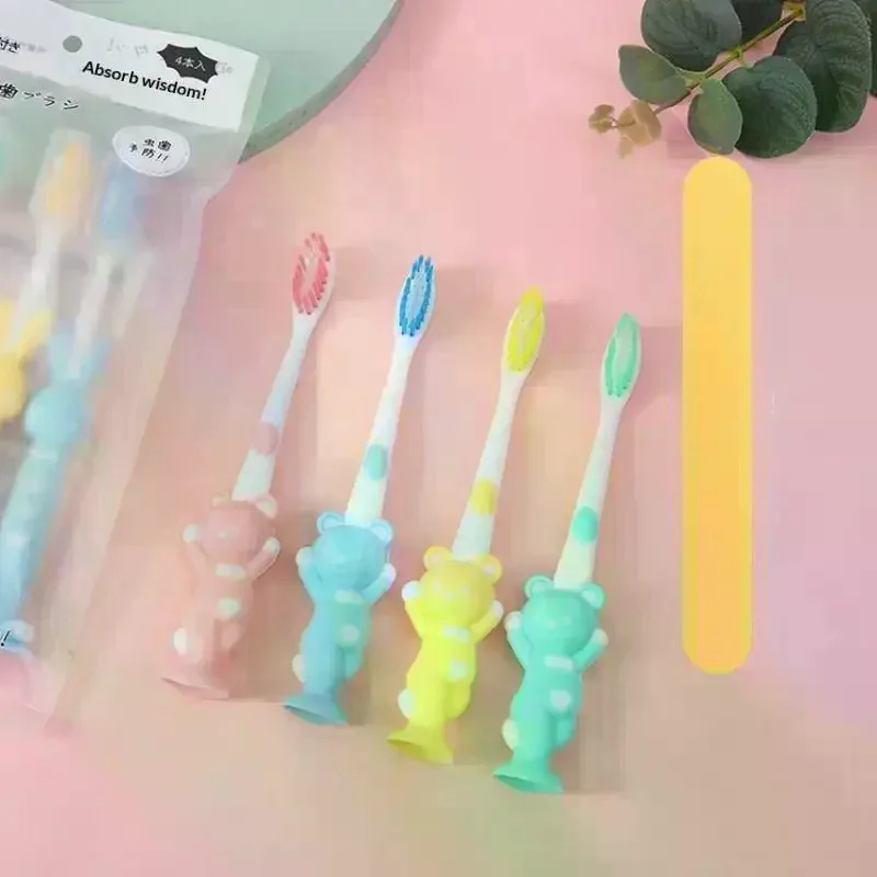 /ACR/4pcs Cute Candy Color Tooth Brushes Baby Kids Toothbrush Soft Fine Bristles Teeth Brush Children Oral Care Cleaning Tool