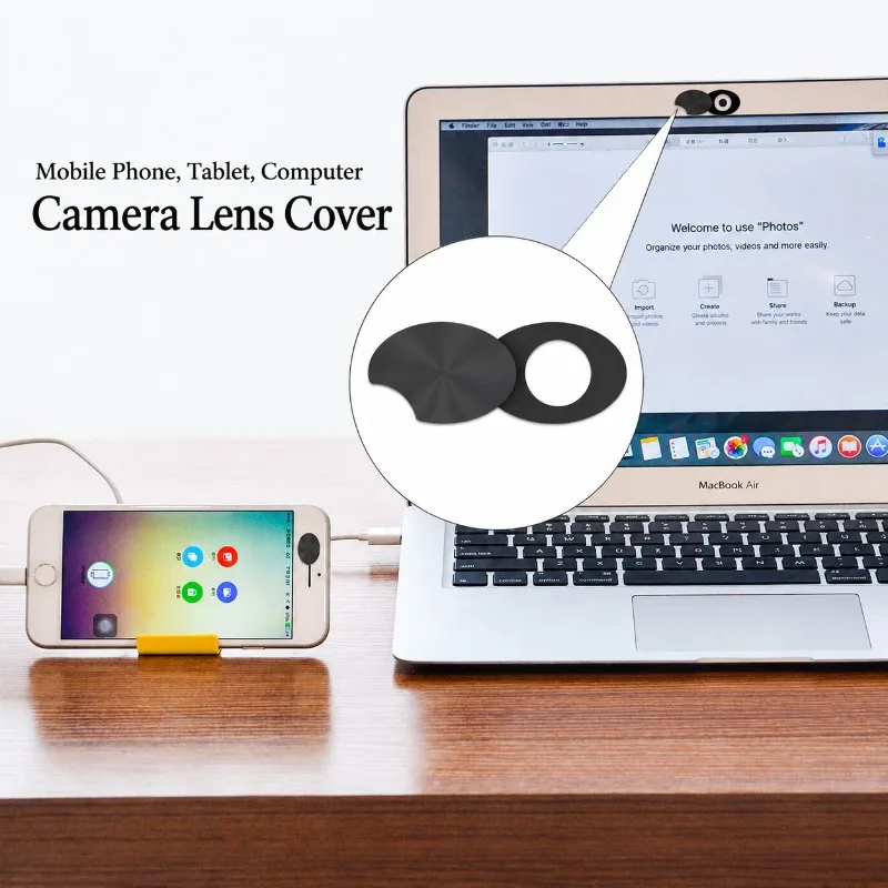 T9 Two‑In‑One Webcam Privacy Cover Sticker Anti‑Hacker Snooping Lens Blocker Self‑Adhesive Occlusion Shield for Notebook