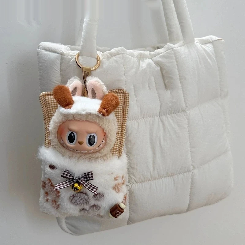 เหมาะสําหรับ Labubu 15-17 ซม.First Second Third Generation Universal ผ้าน่ารักชุดนอนตุ๊กตาเสื้อผ้าถุงนอน