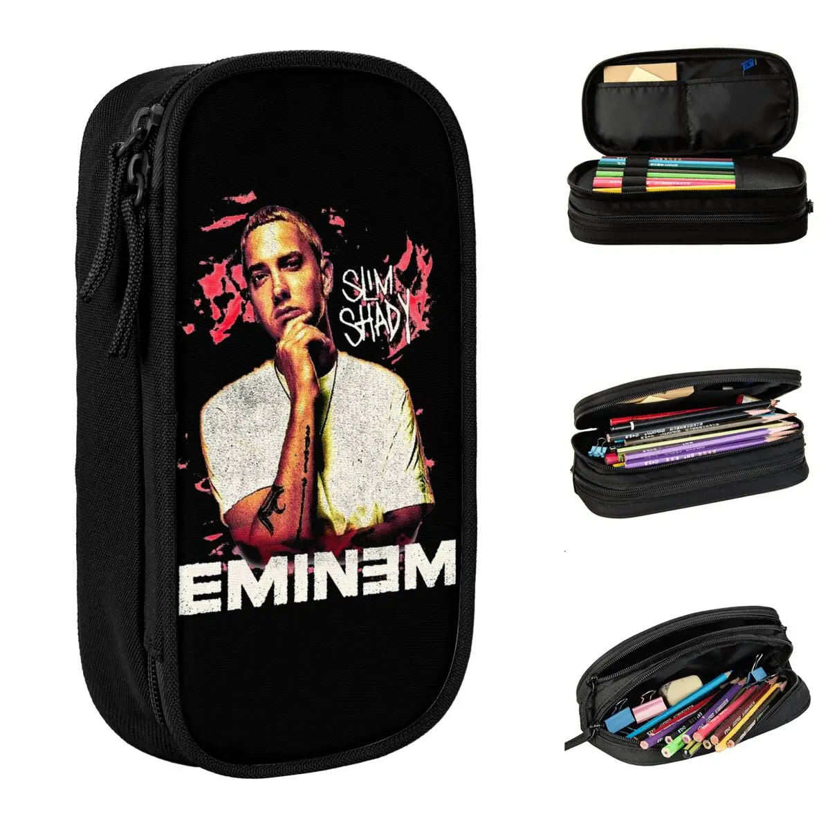 

Пеналы Eminem, симпатичная сумка для ручек для студентов, большая сумка для хранения, школьный подарок для студентов, пенал