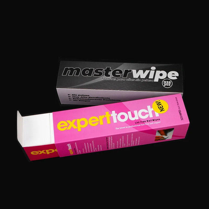 Lingettes noires en coton non pelucheux pour dissolvant de vernis à ongles, outil de manucure, 1 pièce, 325 pièces