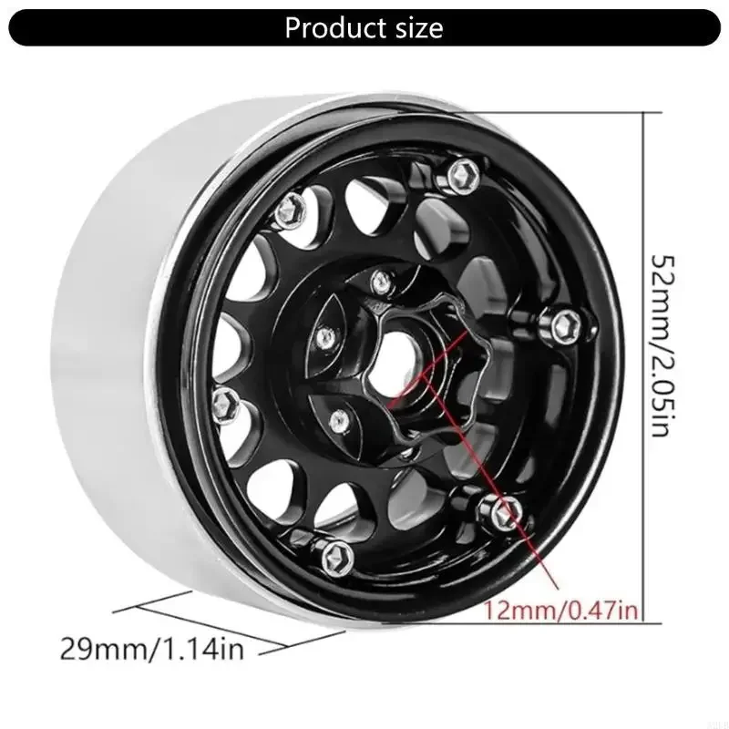 High Performances Sturdy Beadlock Rims for Remote Control Crawlers Negative Offsets Aluminum Alloy Constructions 15UB