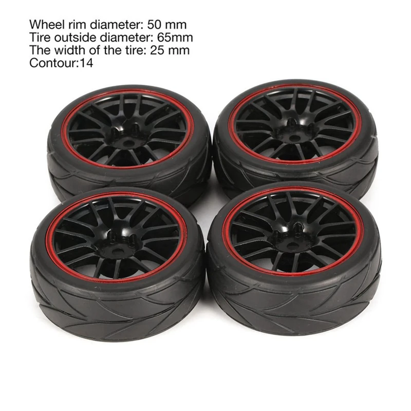 1/10 RC Racing Car Tires On Road Touring Drift Car Tire Wheel Dla Tamiya TT01 TT02 TA06 XV-01 PTG-2 HPI WR8 Kyosho HSP