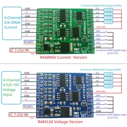 4AI-4DI-4DO 12CH 12V 24V RS485 Analog Digital IO Module PLC Remote I/O Board Modbus RTU 01/02/03/04/05/06/15/16 Function Code