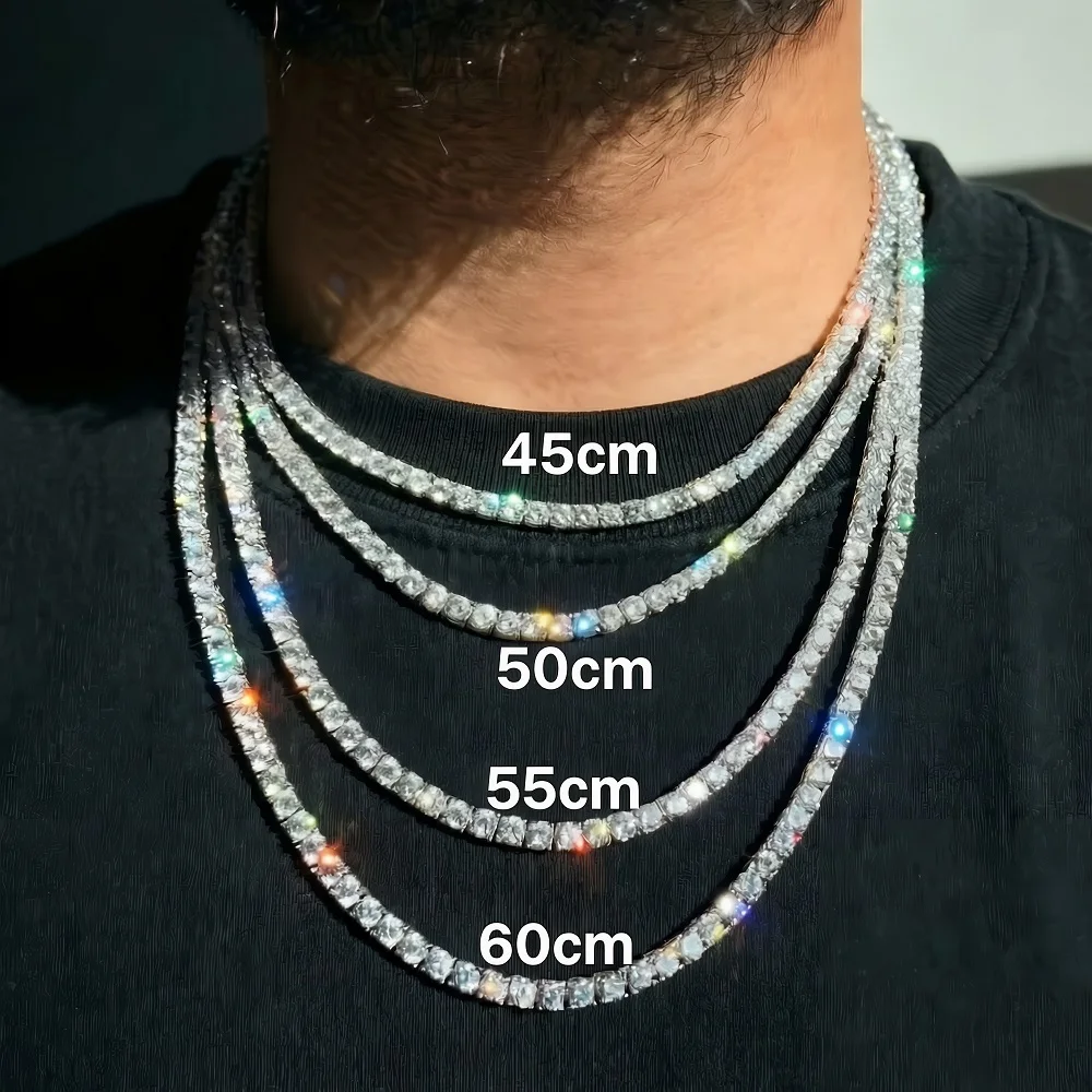HipHop 11MM Tennis Chain Zircon Iced Out Bracelet Necklace Men Fashion Color Tennis Jewelry Chains Women 20inch Choker Punk Gift