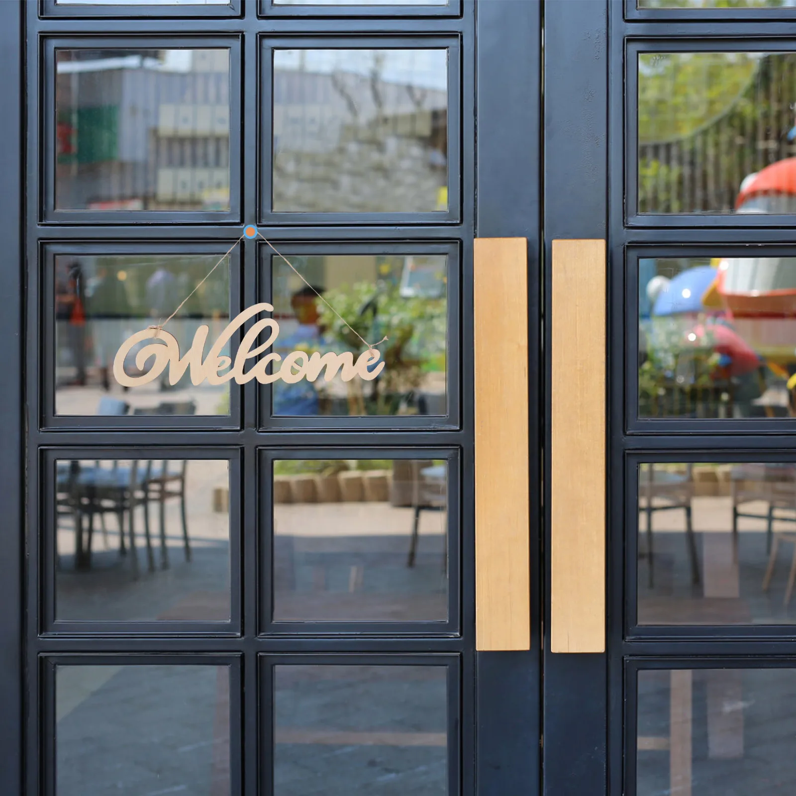 

6Pcs Wooden Welcome Signs Rustic Hanging Wood Cutout Door Plaques Front Door Decor Home Shop Welcome Sign Wood Sign