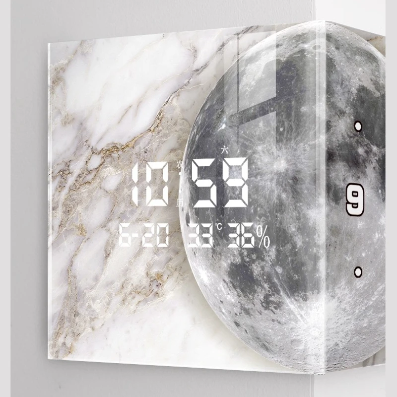 Corner Double-Sided Living Room Wall Clock Creative Clock Mural Corner Digital Date Calendar Watch Suitable For Home Decoration